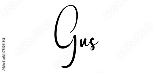 Gus - black color - name written - ideal for websites, presentations, greetings, banners, cards, t-shirt, sweatshirt, prints, cricut, silhouette, sublimation, tag, sticker