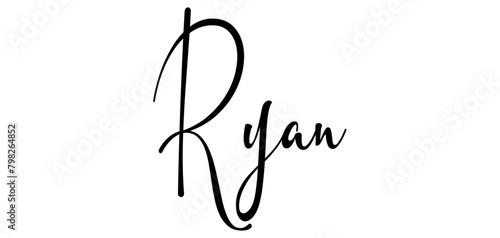 Ryan - black color - name written - ideal for websites, presentations, greetings, banners, cards, t-shirt, sweatshirt, prints, cricut, silhouette, sublimation, tag