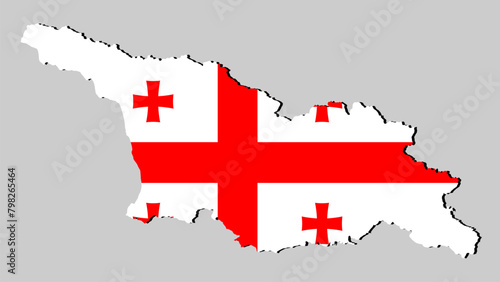 georgia country map with flag insided isolated on grey background. vector illustration. 
