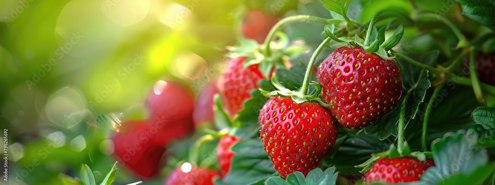strawberry close-up on a branch. selective focus strawberry close-up on a branch. selective focus