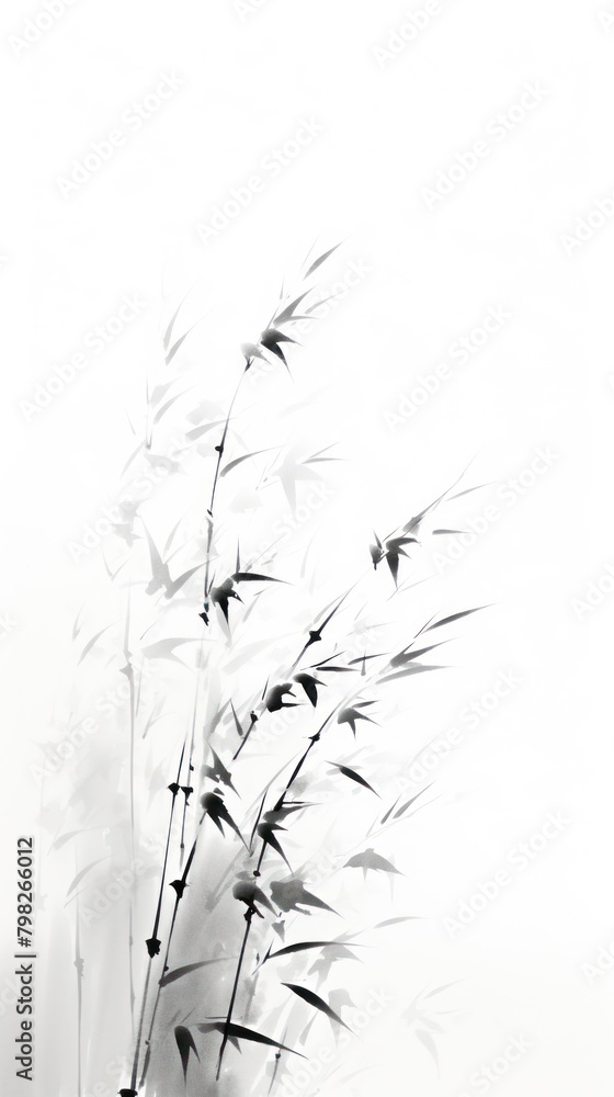 Fototapeta premium White plant monochrome fragility.