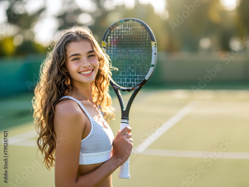 笑顔のテニスプレイヤー © Haru Works