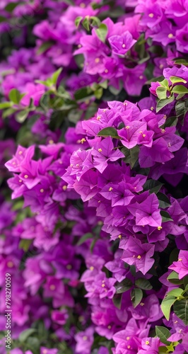A large garden full of pink  purple and green bougainvillea