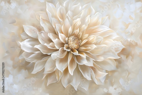 Beautiful Flower Painting: Elegant, Delicate Artwork with Soft Colors © Yi_Studio
