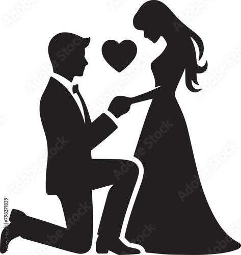 Marriage Proposal Silhouette