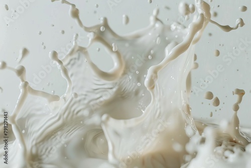 artistic highspeed milk splash on clean white background abstract photo