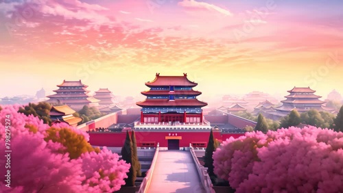 Beautiful landscape of the Forbidden City with ancient architecture in Beijing, China, Landscape view of the Forbidden City in Beijing, China, Panorama photo