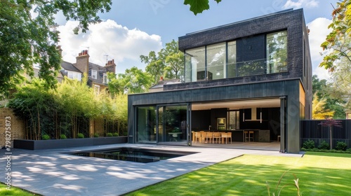 a modern rear extension to a london residential property, award winning architecture photography photo