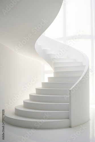 Modern styled staircase architecture stairs white.