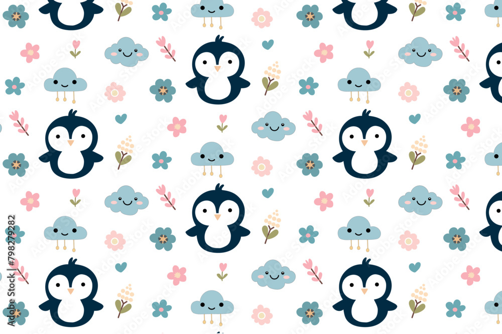 seamless pattern with cute animals y on white background- vector illustration, seamless pattern with cute animals y on white background- vector illustration,