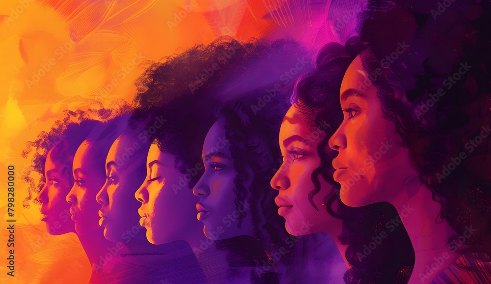 Colorful Art Celebrating Women's Diversity and Beauty