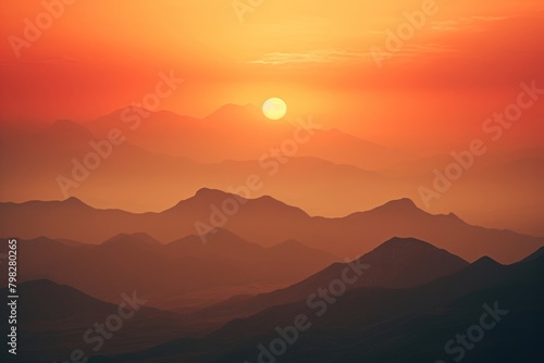 Majestic sunset of the mountains sunlight outdoors horizon.