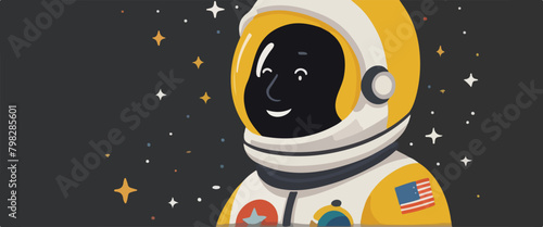 Set of Character. Cosmic Odyssey - A Contemporary Vector Illustration of a Charming Banana Astronaut.