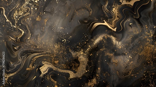 From the intricate filigree patterns to the fluid, organic shapes, every aspect of the luxurious abstract design featuring dark gold is meticulously crafted to evoke a sense of luxury and refinement