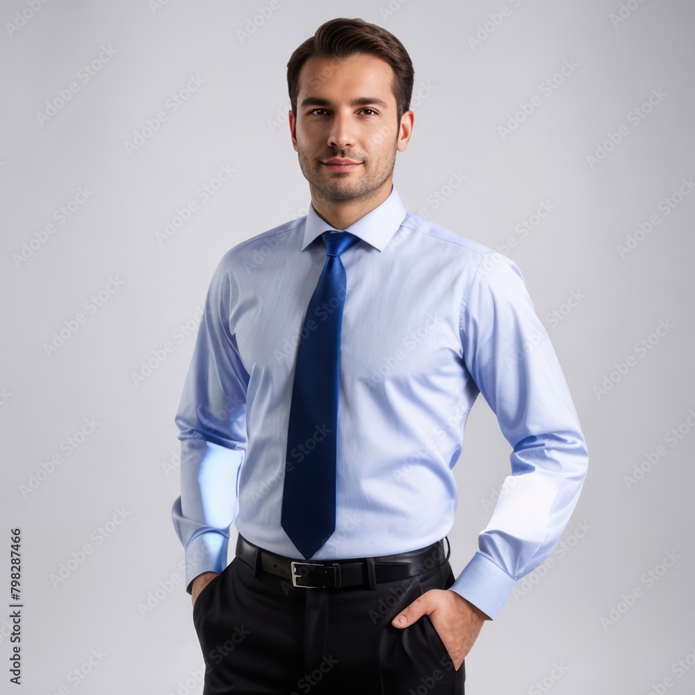Happy elegant business man standing isolated on white background Happy elegant business man standing isolated on white background