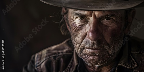 Intense Cowboy Portrait in Desert Style © Yi_Studio