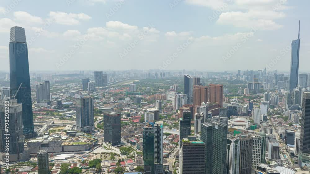 sunny day kuala lumpur cityscape downtown traffic aerial panorama 4k timelapse malaysia sunny day kuala lumpur cityscape downtown traffic aerial panorama 4k timelapse malaysia
