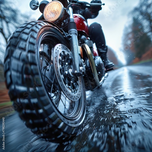Motion Shots: Although the bike is isolated, creating a simulated motion effect (like a speed blur) in the background or having parts of the bike, like the wheels, slightly blurred as if spinning.  photo