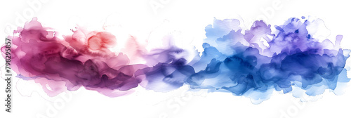 Delicate lavender and blue watercolor strokes on transparent background.