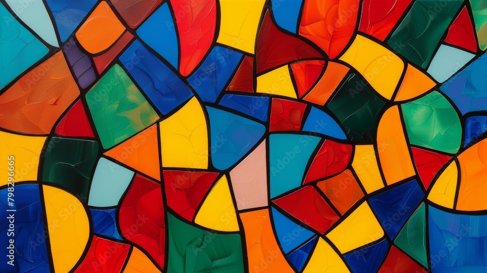 Fototapeta premium A vibrant mosaic of colorful abstract shapes