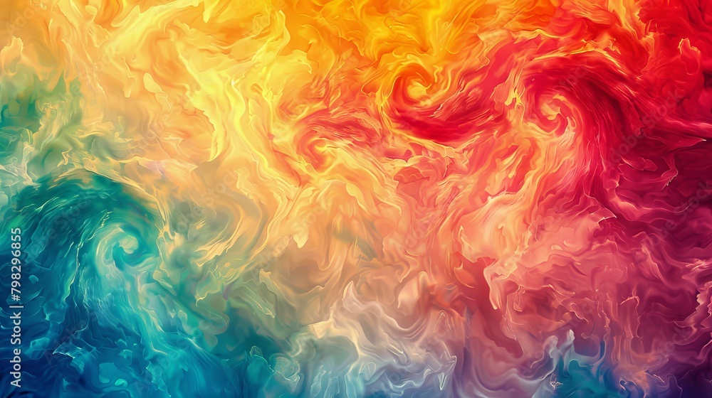 A vibrant swirl of colored textures blending like fiery waves A vibrant swirl of colored textures blending like fiery waves