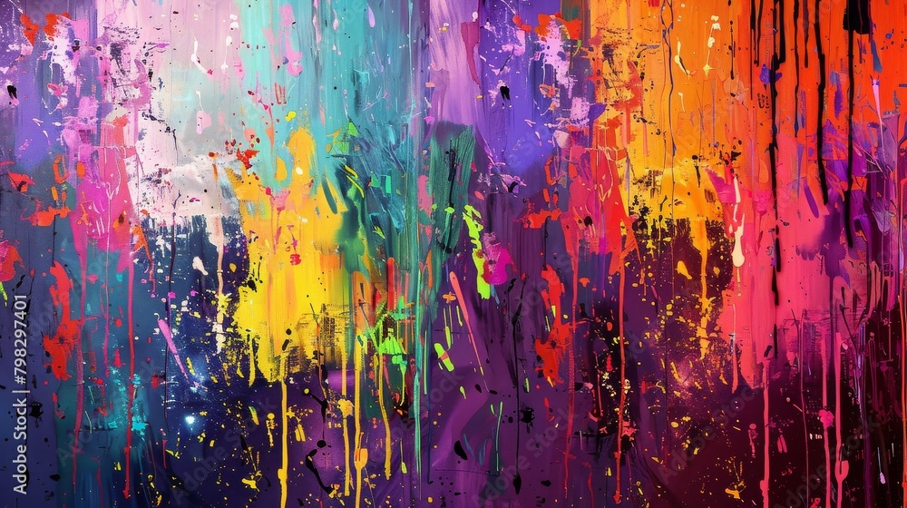 Abstract riot of colors in a vibrant dance Abstract riot of colors in a vibrant dance
