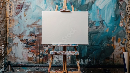 A blank canvas on an easel, ready for an artist's masterpiece or a powerful message.