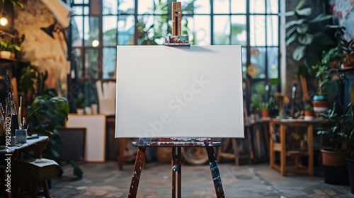A blank canvas on an easel, ready for an artist's masterpiece or a powerful message.