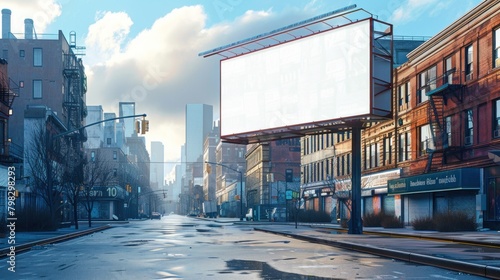 A city billboard with customizable ad space  perfect for promoting products or messages.