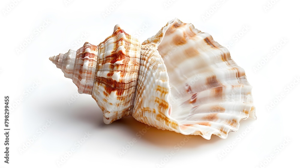 Close up of sea shell isolated on white background Close up of sea shell isolated on white background