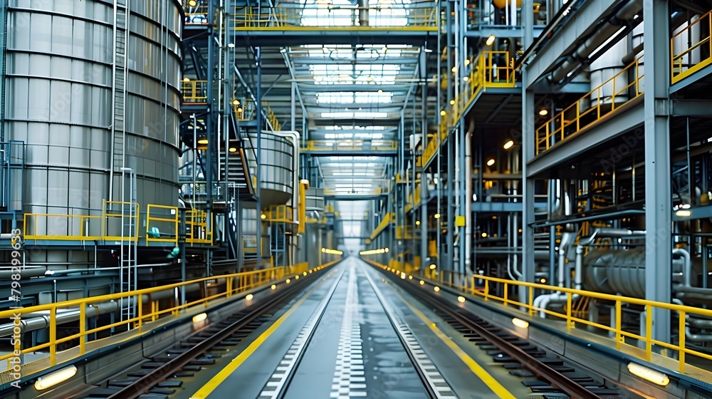 Bustling Biomass Power Plant with Towering Silos and Efficient Machinery