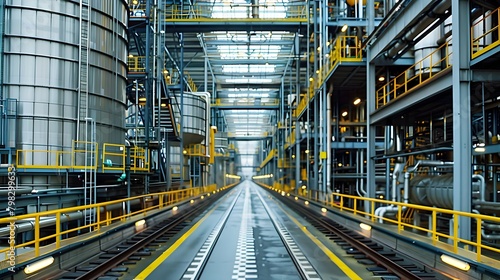 Bustling Biomass Power Plant with Towering Silos and Efficient Machinery