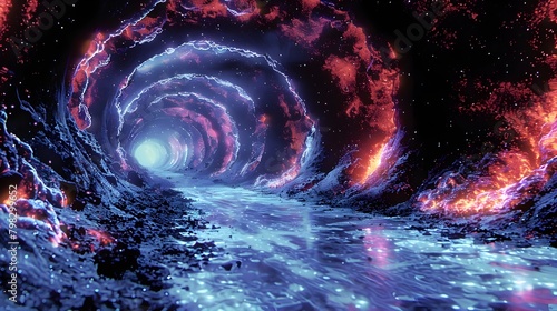 Captivating Cosmic Vortex:Immersive Dimensional Rift in a Futuristic Technological Landscape