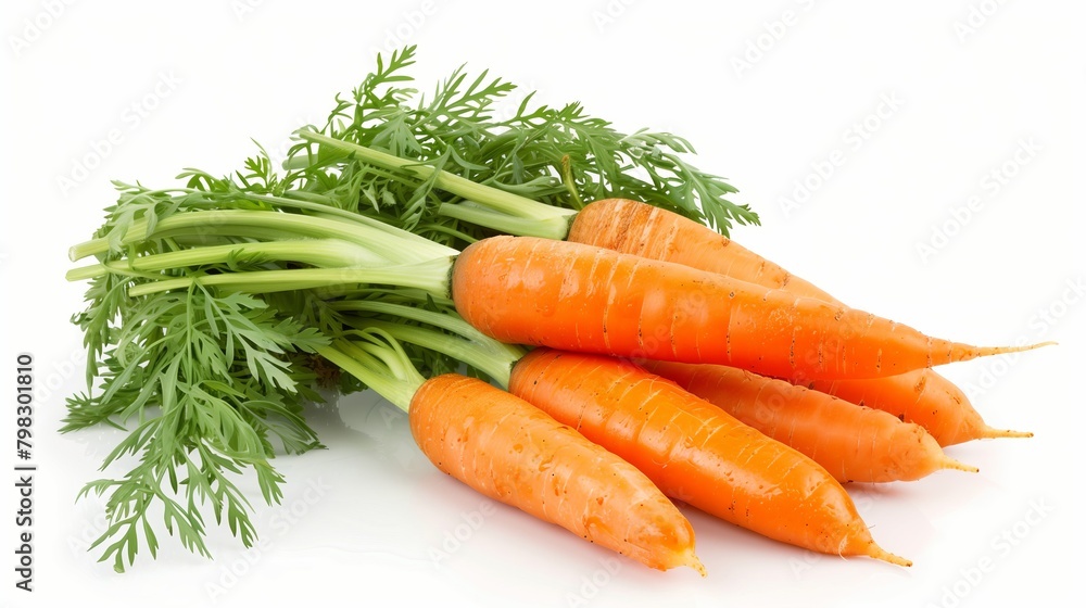 Fresh carrots, Healthy Vegetables with Copy Space, White Background Fresh carrots, Healthy Vegetables with Copy Space, White Background