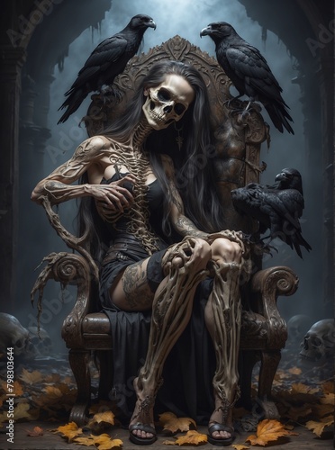 Skeleton woman devil