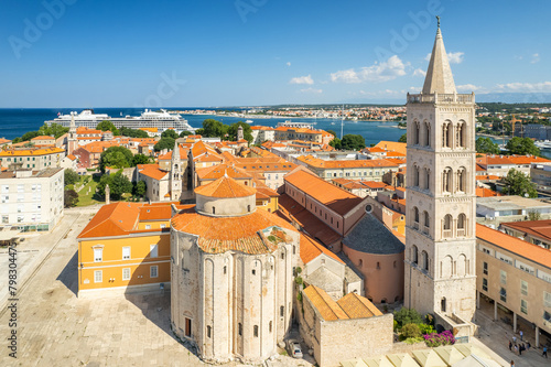 Aerial view of the Zadar town in Dalmatia region of Croatia. photo