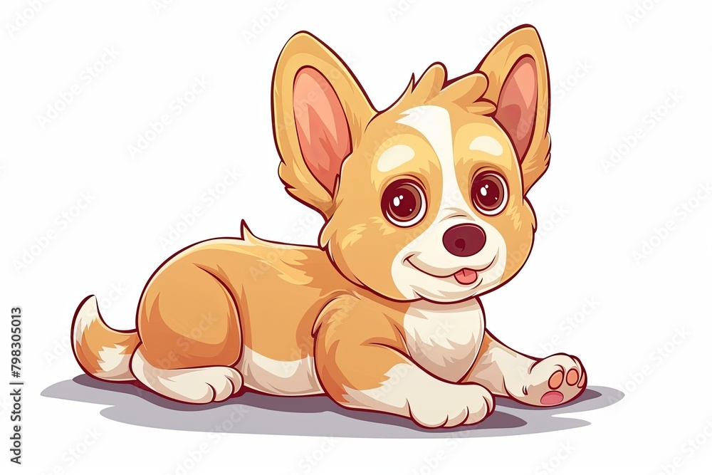 Child-Friendly Dog with Floppy Ears - Cartoon Vector Illustration Child-Friendly Dog with Floppy Ears - Cartoon Vector Illustration