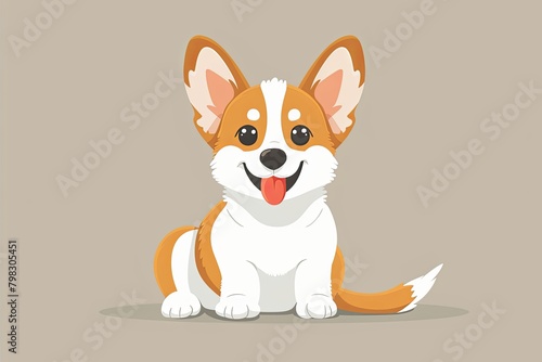 Floppy-Eared Cuddly Dog Cartoon: Adorable Isolated Puppy Character Vector Illustration for Kids © Michael