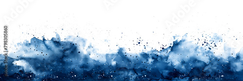 Deep navy blue watercolor splatter on transparent background. photo