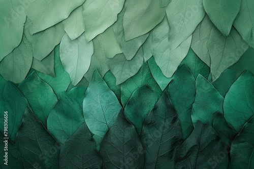 Emerald Green Leafy Gradient Texture: Light to Dark Transition