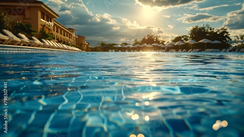 swimming pool on tropical island © Spyrydon