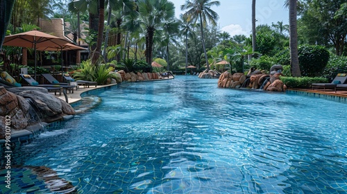 swimming pool in the resort © Spyrydon