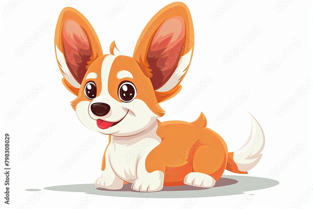 Playful Love: Isolated Cute Cartoon Puppy with Large Ears | Children's Vector Design Playful Love: Isolated Cute Cartoon Puppy with Large Ears | Children's Vector Design