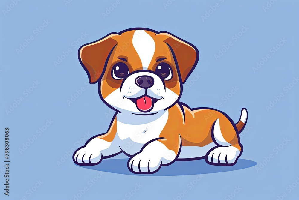 Vector Playful Puppy: Isolated Cute Canine Cartoon for Children's Fun Vector Playful Puppy: Isolated Cute Canine Cartoon for Children's Fun