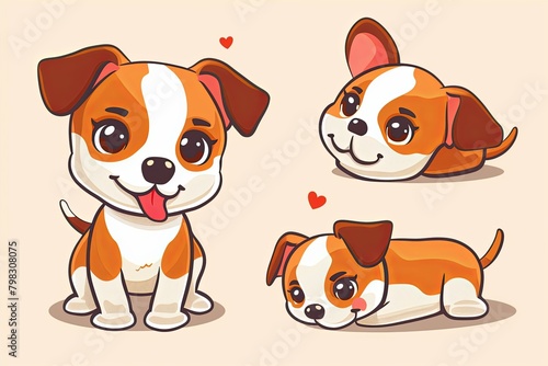 Vector Illustration  Cute Playful Cartoon Puppy Character for Children s Fun