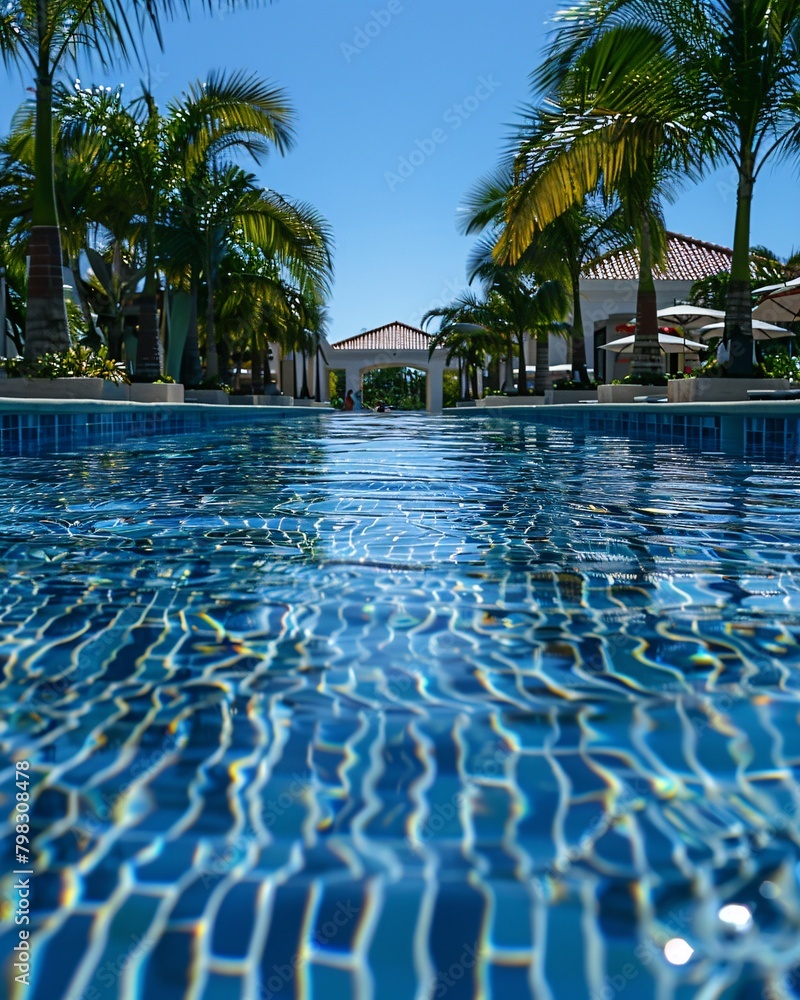 outdoor pool at the hotel in summer outdoor pool at the hotel in summer