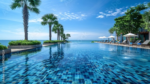 outdoor pool at the hotel in summer