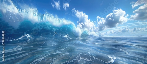 Powerful Ocean Wave Swell in a Dynamic D Rendered Image