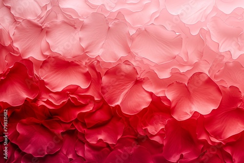 Rose Red Petal Texture Gradient Background: Soft Rose to Deep Crimson Flow