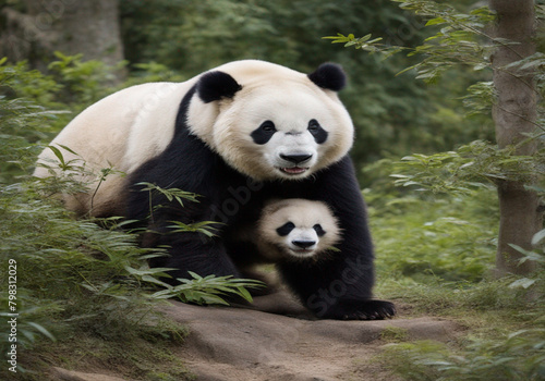 giant panda eating bamboo © Wallpaper